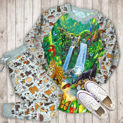 Animal Pajama Set | Pajamas | Cotton Sleepwear Sets | Soft Long Sleeve Pjs | Raglan Shirt and Pants Set