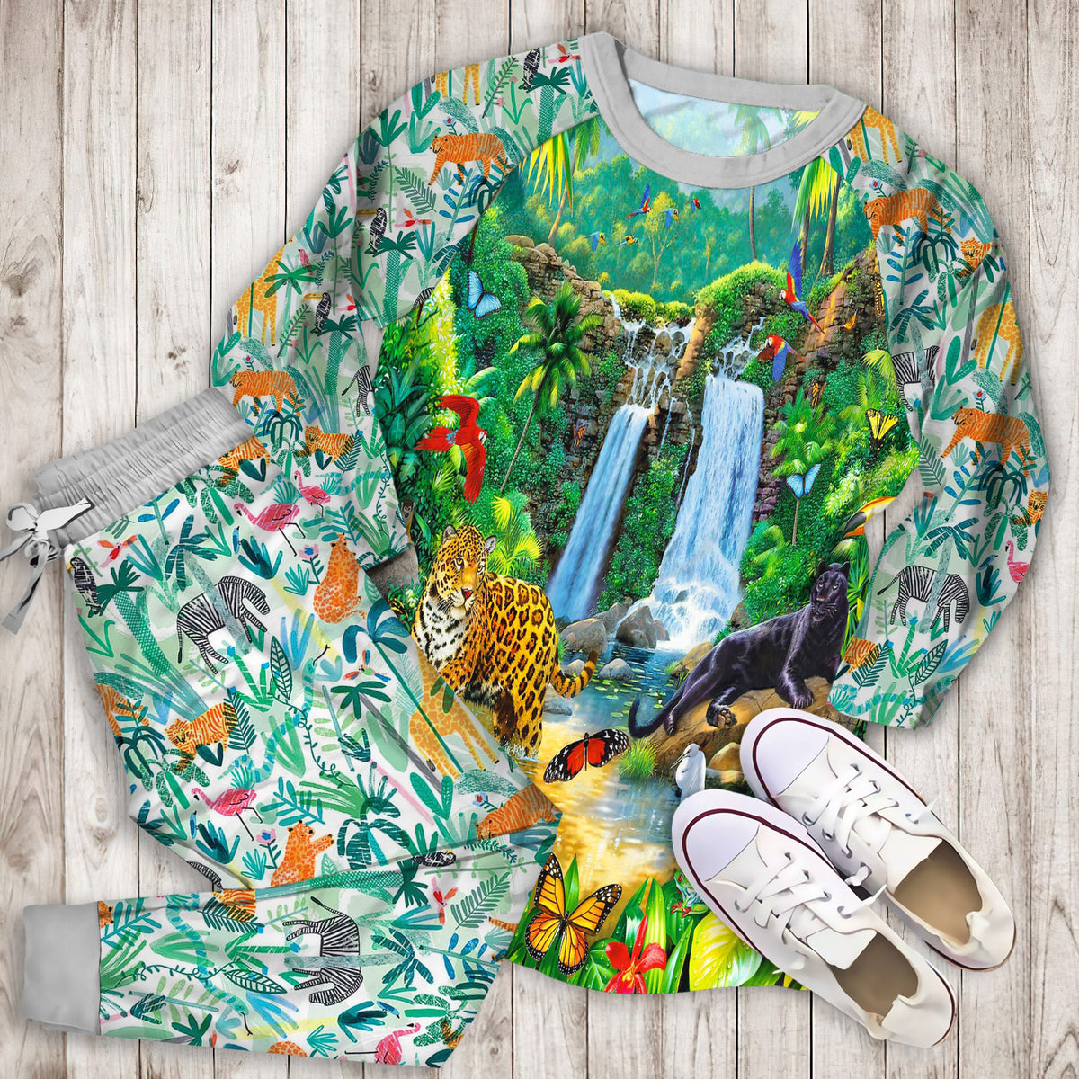Animal Pajama Set | Pajamas | Cotton Sleepwear Sets | Soft Long Sleeve Pjs | Raglan Shirt and Pants Set