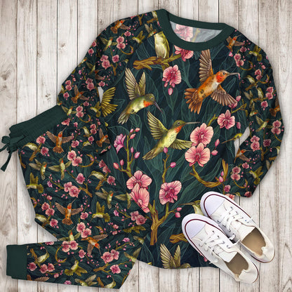 Humming Bird Pajama Set | Pajamas | Cotton Sleepwear Sets | Soft Long Sleeve Pjs | Raglan Shirt and Pants Set