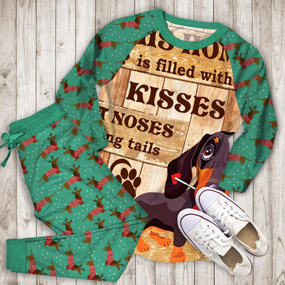 Dachshund Pajama Set |Sleepwear Pjs Sets | Raglan Shirt Pants Set