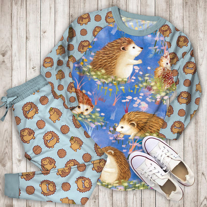 Hedgehog Pajama Set |Sleepwear Pjs Sets | Raglan Shirt Pants Set