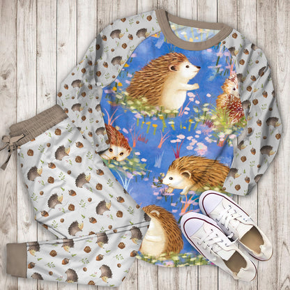 Hedgehog Pajama Set |Sleepwear Pjs Sets | Raglan Shirt Pants Set