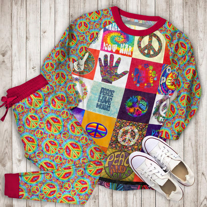 Hippie Really Amazing Pajama Set | Pajamas | Cotton Sleepwear Sets | Soft Long Sleeve Pjs | Raglan Shirt and Pants Set