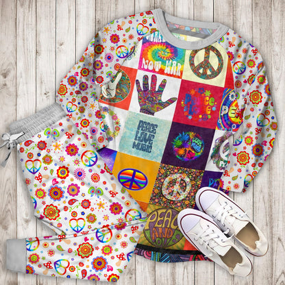 Hippie Really Amazing Pajama Set | Pajamas | Cotton Sleepwear Sets | Soft Long Sleeve Pjs | Raglan Shirt and Pants Set