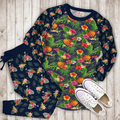 Aloha Hawaii Tropical Pajama Set | Pajamas | Cotton Sleepwear Sets | Soft Long Sleeve Pjs | Raglan Shirt and Pants Set