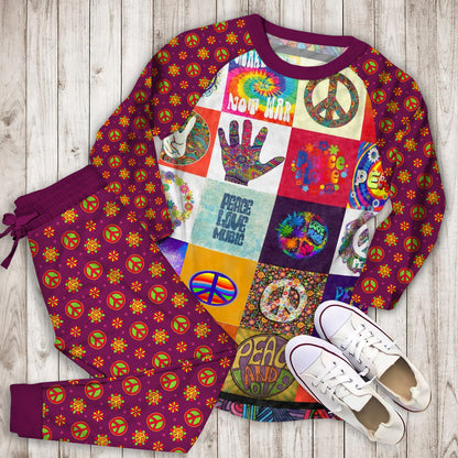 Hippie Really Amazing Pajama Set | Pajamas | Cotton Sleepwear Sets | Soft Long Sleeve Pjs | Raglan Shirt and Pants Set