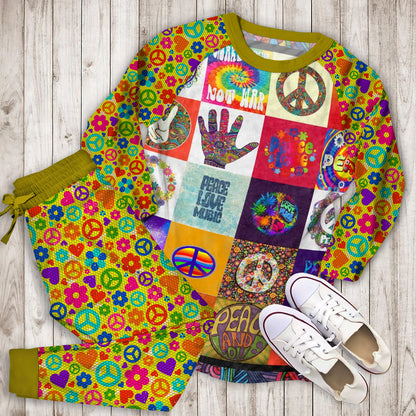 Hippie Really Amazing Pajama Set | Pajamas | Cotton Sleepwear Sets | Soft Long Sleeve Pjs | Raglan Shirt and Pants Set