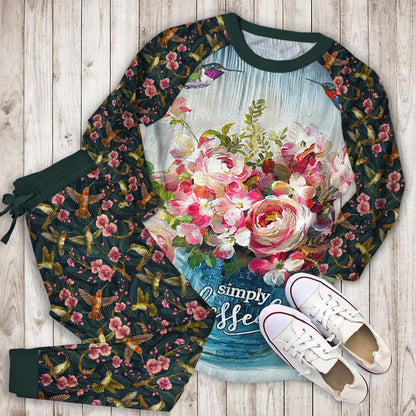 Hummingbird Pajama Set | Pajamas | Cotton Sleepwear Sets | Soft Long Sleeve Pjs | Raglan Shirt and Pants Set