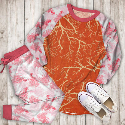 Coral Reef Pajama Set | Pajamas | Cotton Sleepwear Sets | Soft Long Sleeve Pjs | Raglan Shirt and Pants Set