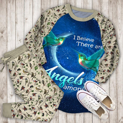 Hummingbird Angel Pajama Set |Sleepwear Pjs Sets | Raglan Shirt Pants Set