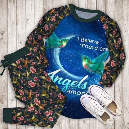 Hummingbird Angel Pajama Set |Sleepwear Pjs Sets | Raglan Shirt Pants Set