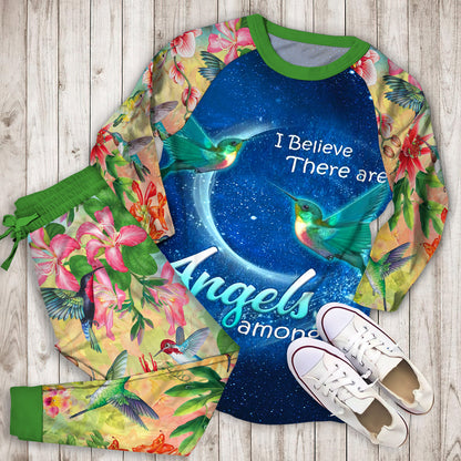 Hummingbird Angel Pajama Set |Sleepwear Pjs Sets | Raglan Shirt Pants Set