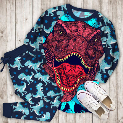 Dinosaur Pajama Set | Pajamas | Cotton Sleepwear Sets | Soft Long Sleeve Pjs | Raglan Shirt and Pants Set