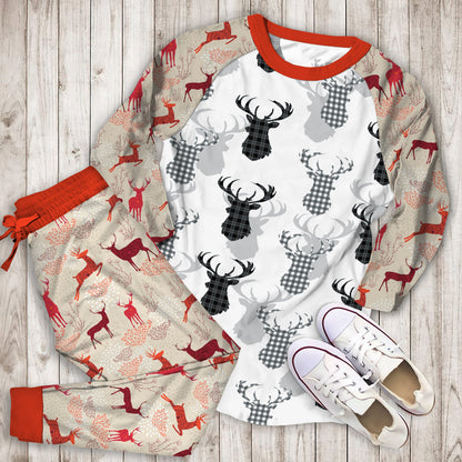 Deer Pajama Set | Pajamas | Cotton Sleepwear Sets | Soft Long Sleeve Pjs | Raglan Shirt and Pants Set