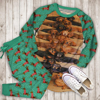 Dachshund Pajama Set | Pajamas | Cotton Sleepwear Sets | Soft Long Sleeve Pjs | Raglan Shirt and Pants Set