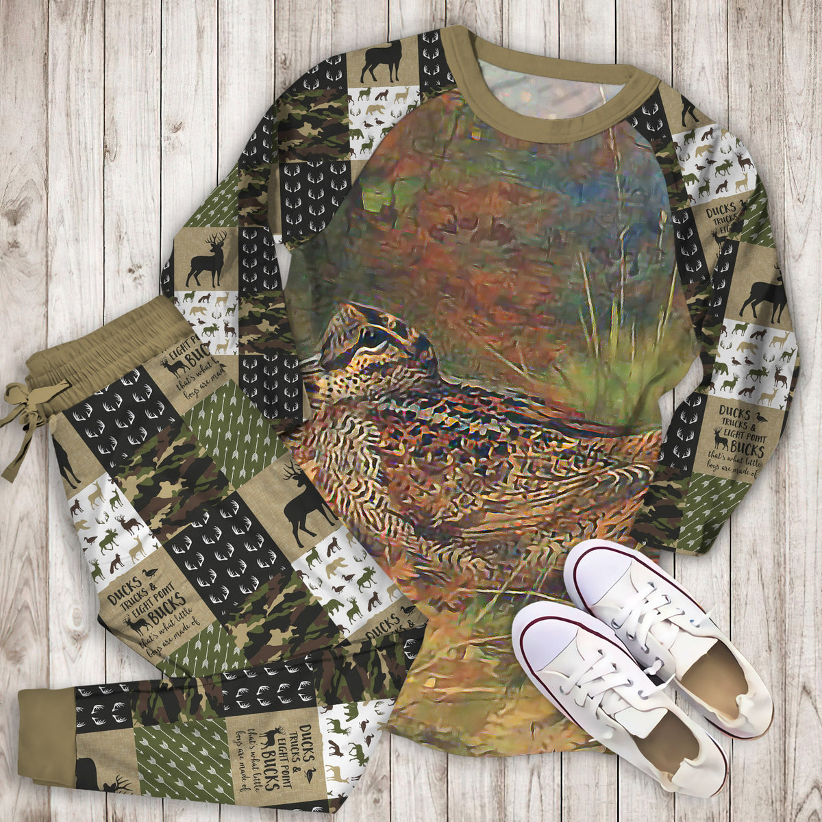 Woodcock Hunting Personalized Name Pajama Set |Sleepwear Pjs Sets | Raglan Shirt Pants Set