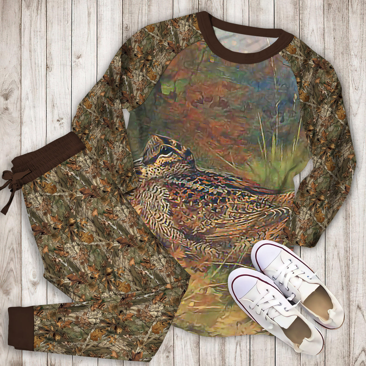 Woodcock Hunting Personalized Name Pajama Set |Sleepwear Pjs Sets | Raglan Shirt Pants Set