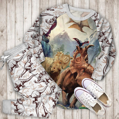 Dinosaur World Pajama Set |Sleepwear Pjs Sets | Raglan Shirt Pants Set