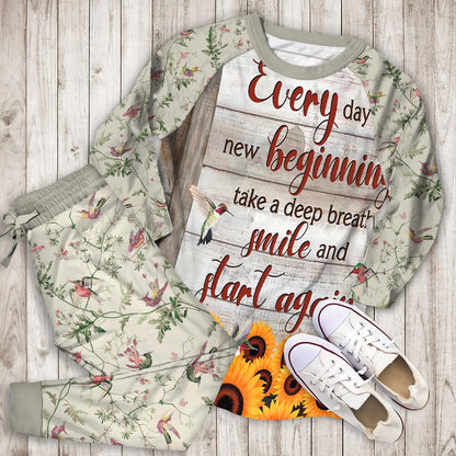 Humming Bird Pajama Set |Sleepwear Pjs Sets | Raglan Shirt Pants Set