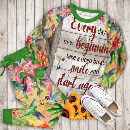 Humming Bird Pajama Set |Sleepwear Pjs Sets | Raglan Shirt Pants Set