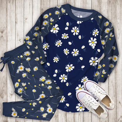 Daisies Pajama Set | Pajamas | Cotton Sleepwear Sets | Soft Long Sleeve Pjs | Raglan Shirt and Pants Set