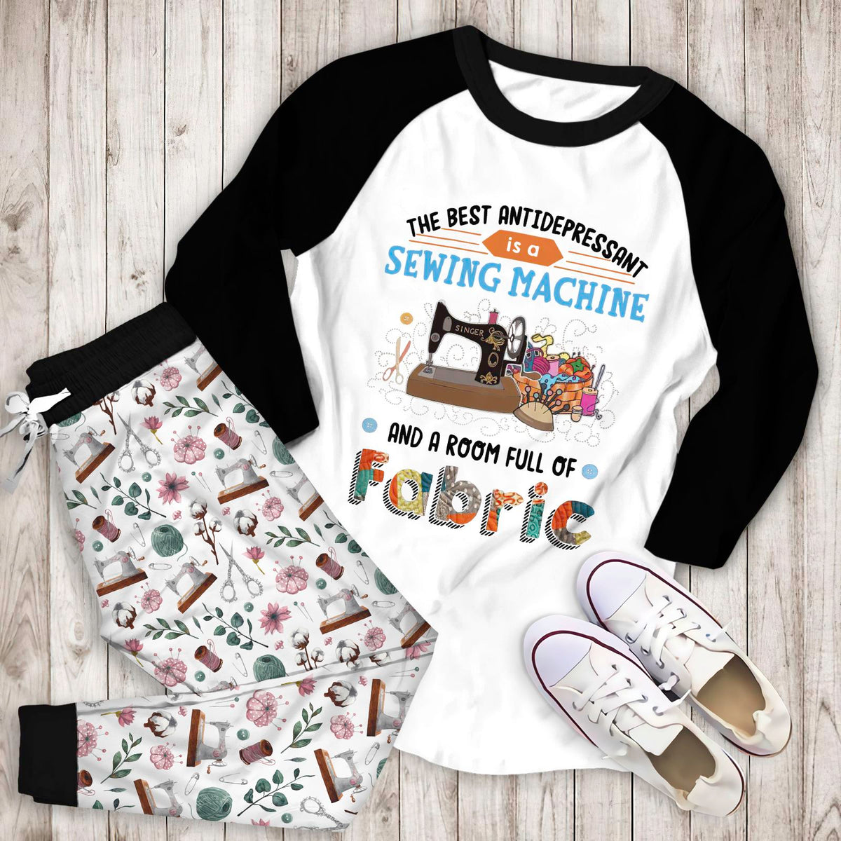 Sewing Full Of Fabric Abt Pajama Set |Sleepwear Pjs Sets | Raglan Shirt Pants Set