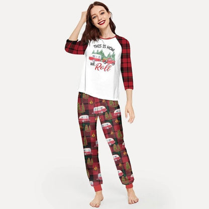 This Is How We Roll Aat Pajama Set |Sleepwear Pjs Sets | Raglan Shirt Pants Set
