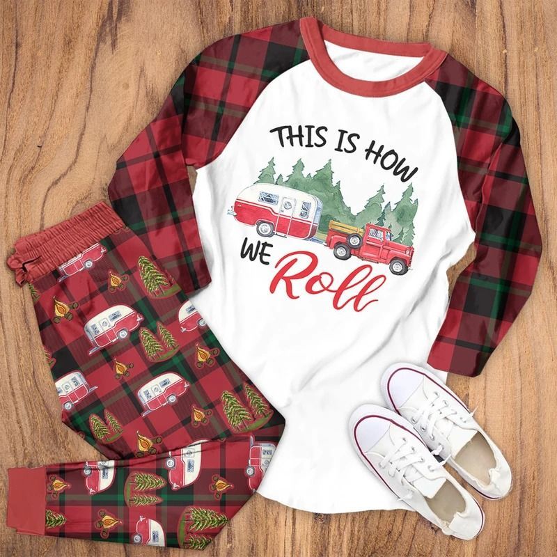 This Is How We Roll Aat Pajama Set |Sleepwear Pjs Sets | Raglan Shirt Pants Set