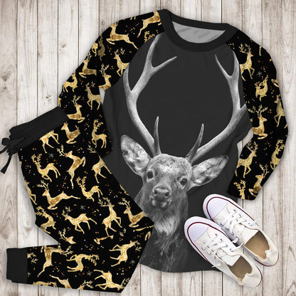 Deer Pajama Set | Pajamas | Cotton Sleepwear Sets | Soft Long Sleeve Pjs | Raglan Shirt and Pants Set
