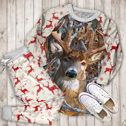 Deer Camo Pajama Set |Sleepwear Pjs Sets | Raglan Shirt Pants Set