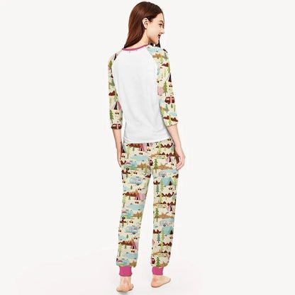 A Girl Who Love Camping Aaa Pajama Set |Sleepwear Pjs Sets | Raglan Shirt Pants Set