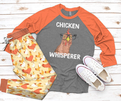 Chicken Whisperer Ks Pajama Set |Sleepwear Pjs Sets | Raglan Shirt Pants Set