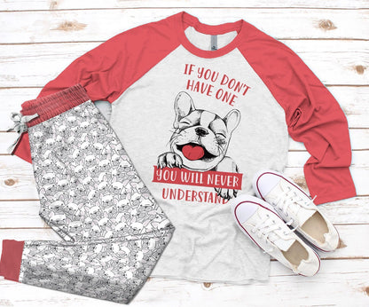 French Bulldog Another One Pajama Set |Sleepwear Pjs Sets | Raglan Shirt Pants Set
