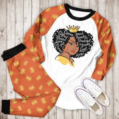 Black Queen Bba Pajama Set |Sleepwear Pjs Sets | Raglan Shirt Pants Set
