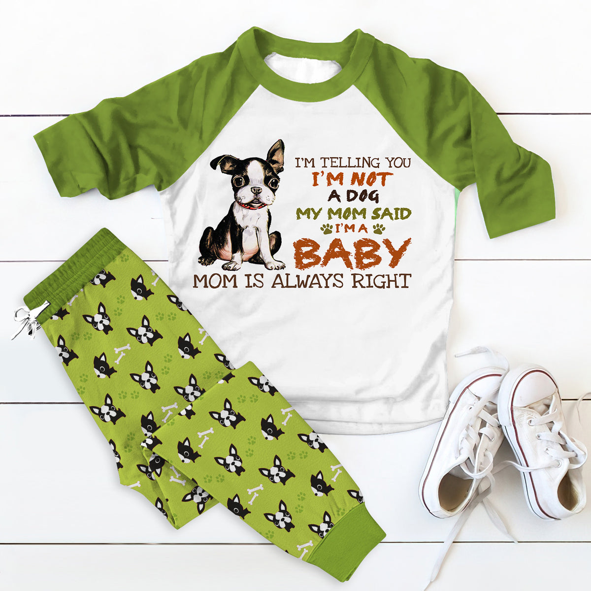 Labradoodle Doodle Mom Abg Pajama Set |Sleepwear Pjs Sets | Raglan Shirt Pants Set
