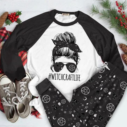 Witchcraft Witchcraft Life Aav Pajama Set |Sleepwear Pjs Sets | Raglan Shirt Pants Set