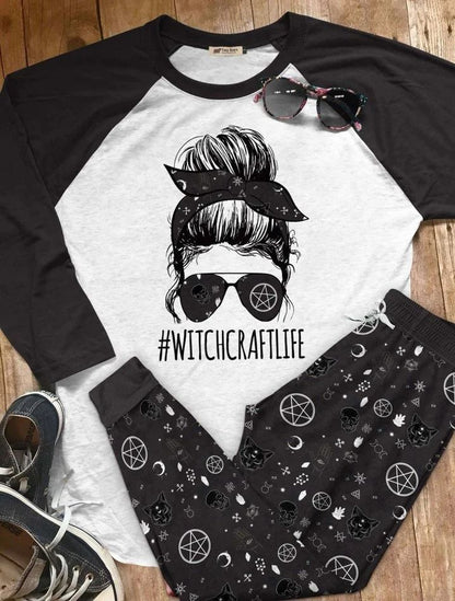 Witchcraft Witchcraft Life Aav Pajama Set |Sleepwear Pjs Sets | Raglan Shirt Pants Set
