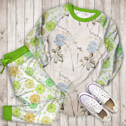 Dandelion Pajama Set |Sleepwear Pjs Sets | Raglan Shirt Pants Set