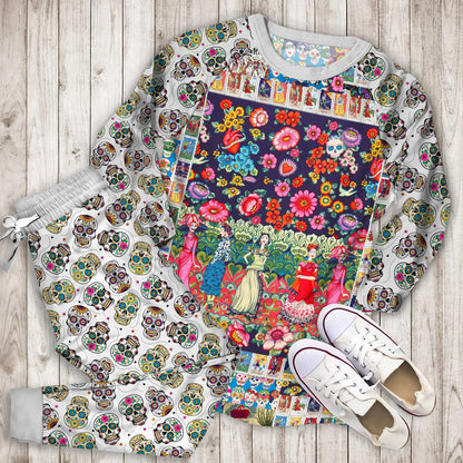 Day Of The Dead Dia Muertos Pajama Set |Sleepwear Pjs Sets | Raglan Shirt Pants Set