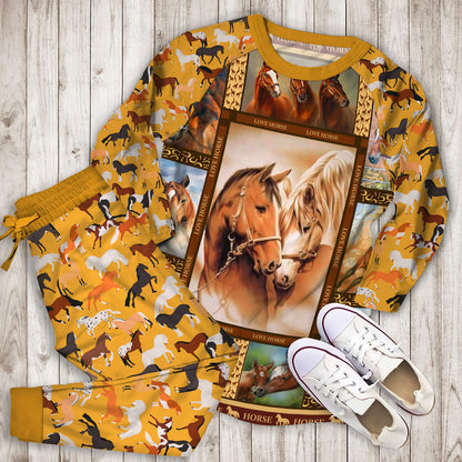 Horse Pajama Set |Sleepwear Pjs Sets | Raglan Shirt Pants Set