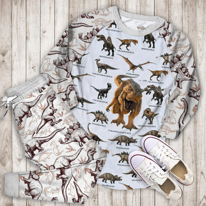 Dinosaur Pajama Set | Pajamas | Cotton Sleepwear Sets | Soft Long Sleeve Pjs | Raglan Shirt and Pants Set