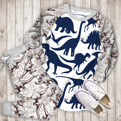 Dinosaur Pajama Set | Pajamas | Cotton Sleepwear Sets | Soft Long Sleeve Pjs | Raglan Shirt and Pants Set
