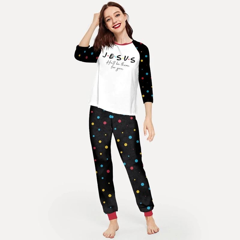 Jesus Will Be There For You Bbk Pajama Set |Sleepwear Pjs Sets | Raglan Shirt Pants Set