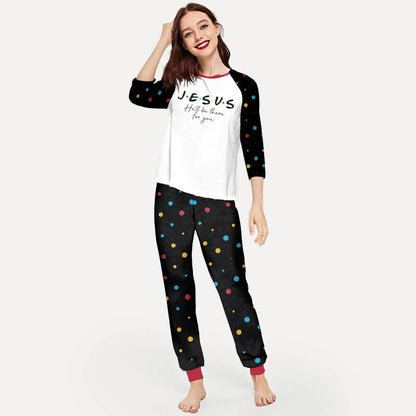 Jesus Will Be There For You Bbk Pajama Set |Sleepwear Pjs Sets | Raglan Shirt Pants Set