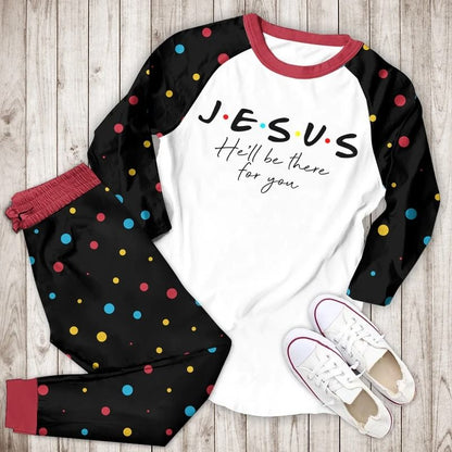 Jesus Will Be There For You Bbk Pajama Set |Sleepwear Pjs Sets | Raglan Shirt Pants Set