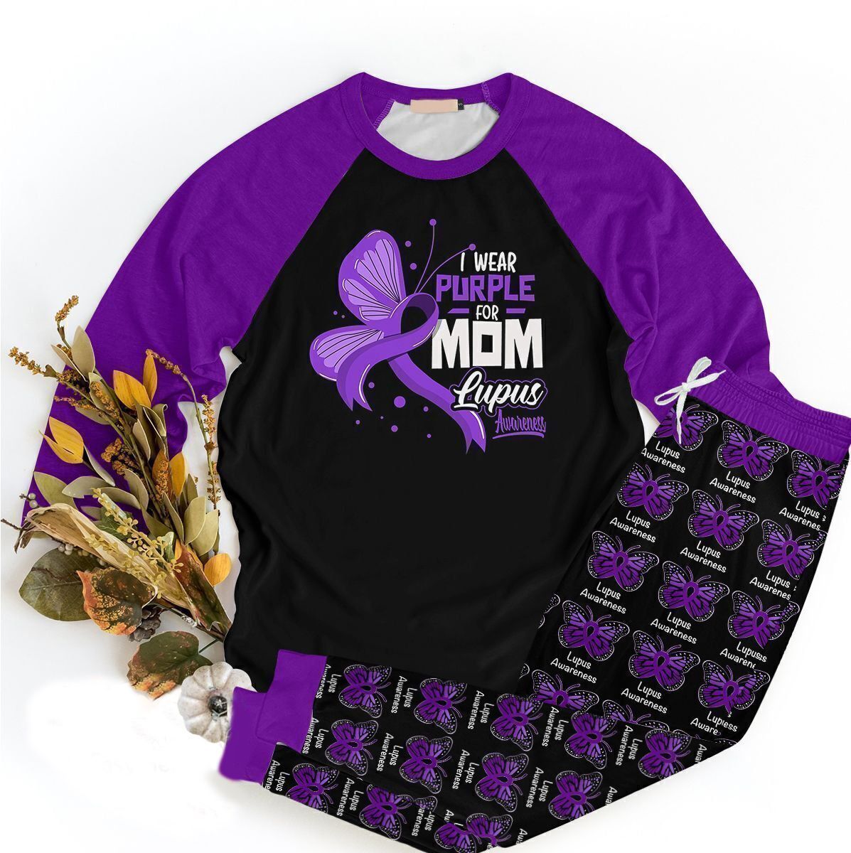 Lupus Lupus Mom Acr Pajama Set |Sleepwear Pjs Sets | Raglan Shirt Pants Set