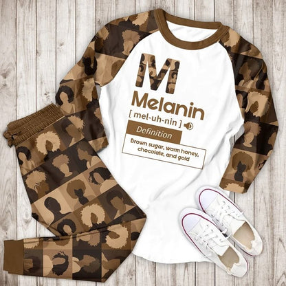 Melanin Bbn Pajama Set |Sleepwear Pjs Sets | Raglan Shirt Pants Set