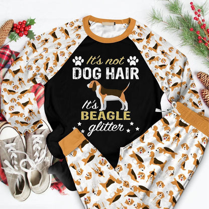 Beagle Beagle Glitter Aac Pajama Set |Sleepwear Pjs Sets | Raglan Shirt Pants Set