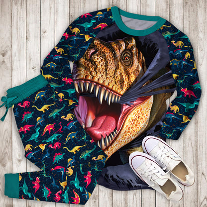 Dinosaur Pajama Set | Pajamas | Cotton Sleepwear Sets | Soft Long Sleeve Pjs | Raglan Shirt and Pants Set