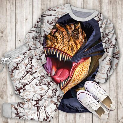 Dinosaur Pajama Set | Pajamas | Cotton Sleepwear Sets | Soft Long Sleeve Pjs | Raglan Shirt and Pants Set